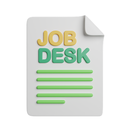 Job Desk Document  3D Icon