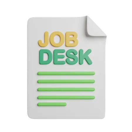 Job Desk Document  3D Icon