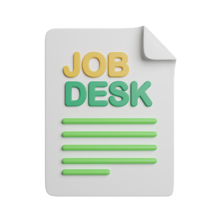 Job Desk Document  3D Icon
