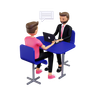 3d job interview logo