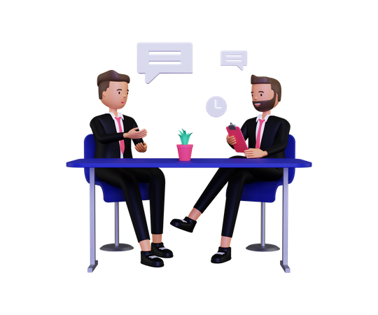 Job Interview Discussion  3D Illustration