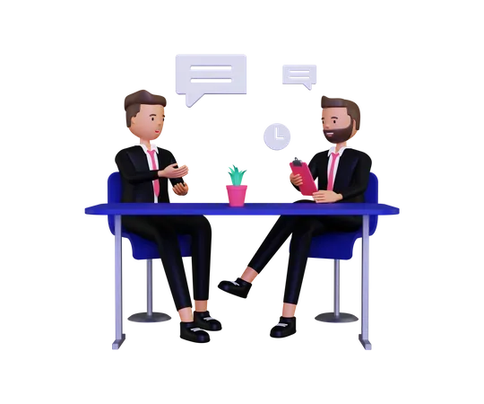 Job Interview Discussion  3D Illustration