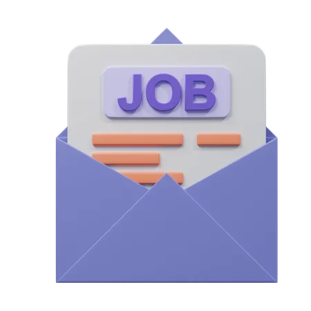 Job Offer Via Email  3D Icon