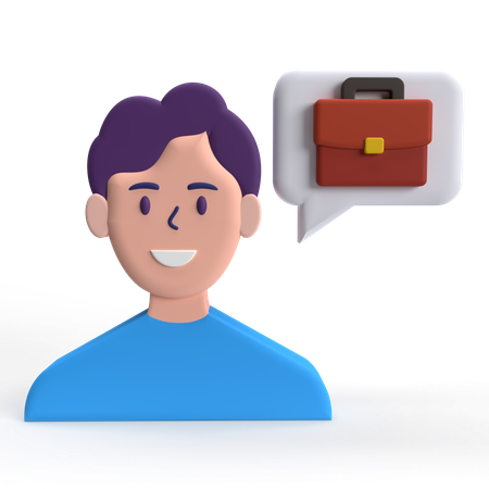 Job Recruitment Message  3D Icon