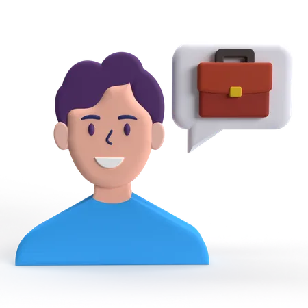 Job Recruitment Message  3D Icon