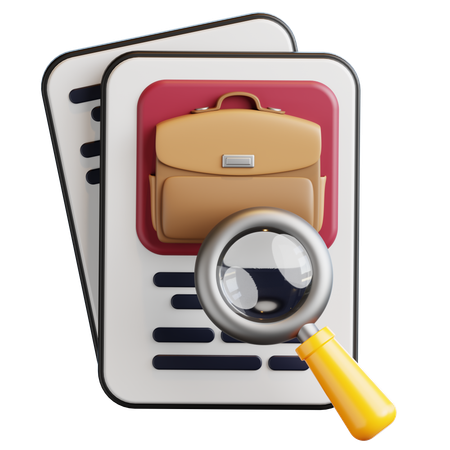 돋보기를 이용한 구직 활동  3D Icon
