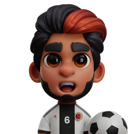 JOGADOR DA ALEMANHA COM BOLA  3D Icon