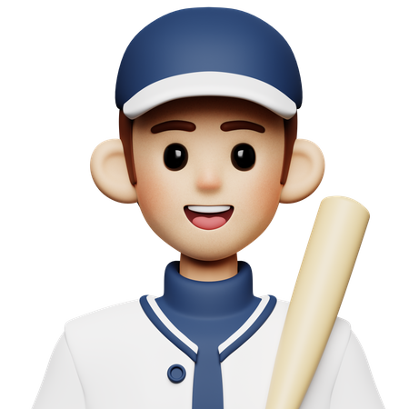 Jogador de baseball  3D Icon