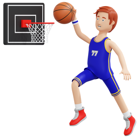 Slam Dunk do jogador de basquete  3D Illustration