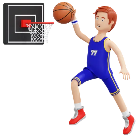 Slam Dunk do jogador de basquete  3D Illustration