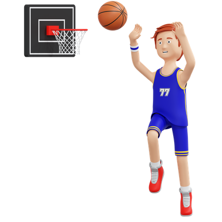 Slam Dunk do jogador de basquete  3D Illustration