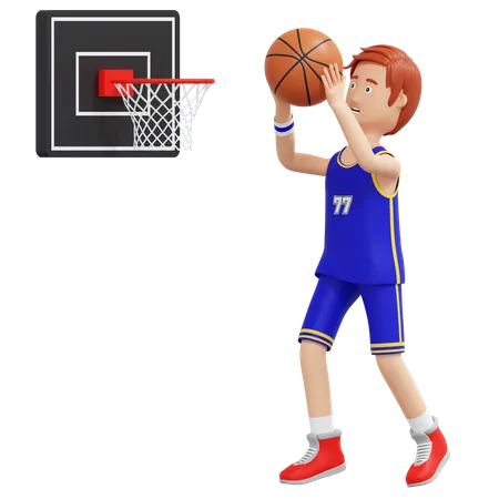 Slam Dunk do jogador de basquete  3D Illustration