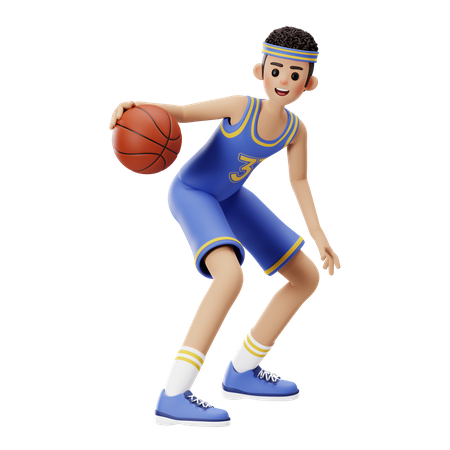 Jogador de basquete fazendo truques  3D Illustration