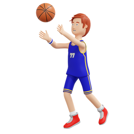 Jogador de basquete jogando bola  3D Illustration