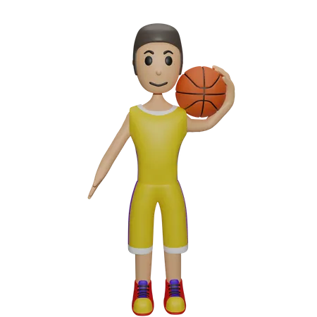 Jogador de basquete jogando basquete  3D Illustration