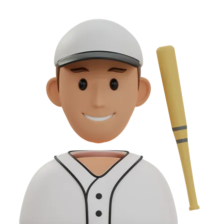 Jogador de baseball  3D Icon