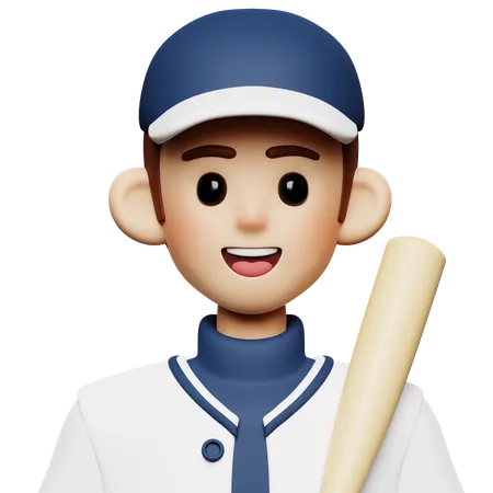 Jogador de baseball  3D Icon