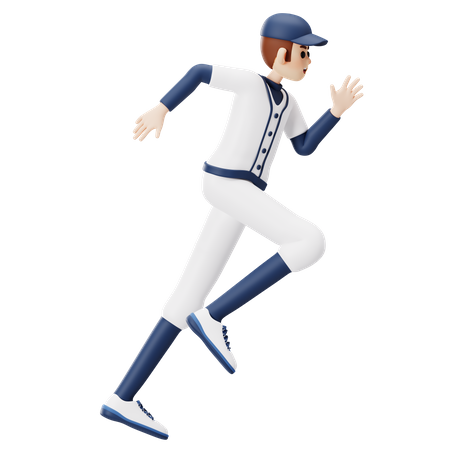 Jogador de beisebol correndo  3D Icon