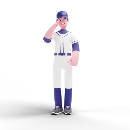 Jogador de beisebol fazendo saudação  3D Icon