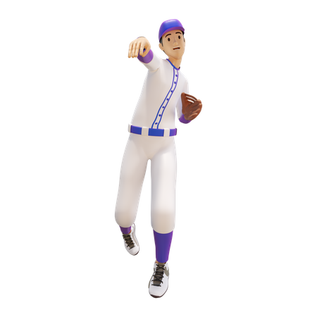 Jogador de beisebol jogando beisebol  3D Icon