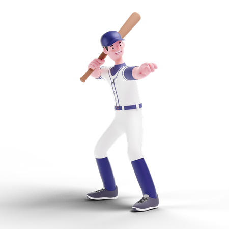 Jogador de beisebol praticando  3D Icon