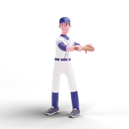 Jogador de beisebol praticando  3D Icon