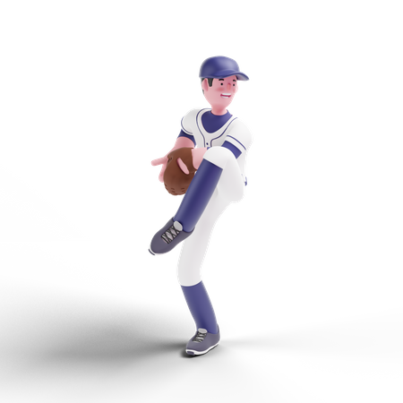 Jogador de beisebol se preparando para jogar bola  3D Icon