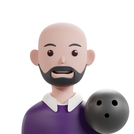 Jogador de boliche  3D Icon