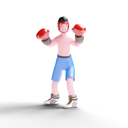 Jogador de boxe  3D Illustration