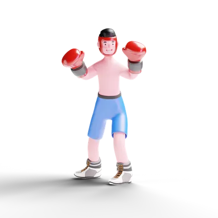 Jogador de boxe  3D Illustration