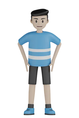 Personagem De Esporte Masculino 3D Illustration