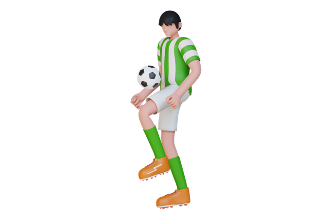 Jogador de futebol  3D Illustration