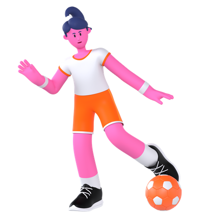 Jogador de futebol  3D Illustration