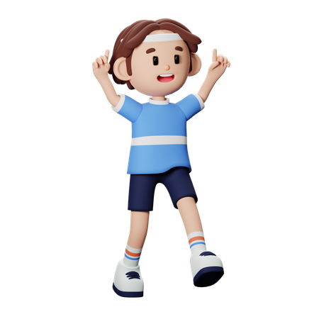 Jogador de futebol comemorando  3D Icon