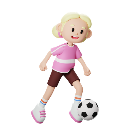 Jogador de futebol correndo com bola  3D Illustration