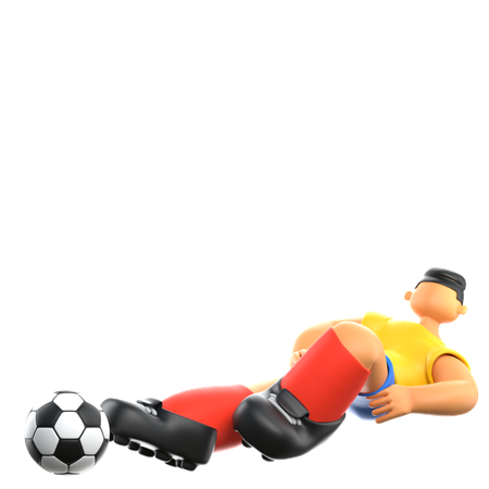 Jogador de futebol descansando  3D Illustration