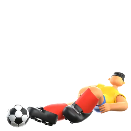 Jogador de futebol descansando  3D Illustration