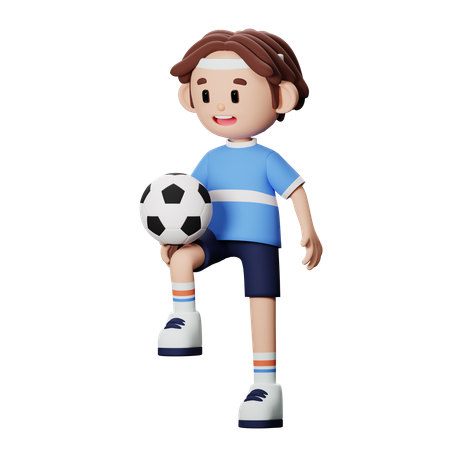 Jogador de futebol fazendo malabarismo com bola  3D Icon