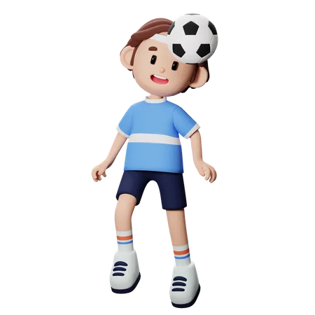 Jogador de futebol fazendo pose acima da cabeça  3D Illustration