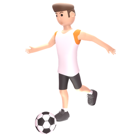 Jogador de futebol jogando na partida  3D Illustration