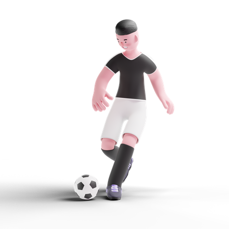 Jogador de futebol jogando na partida  3D Icon