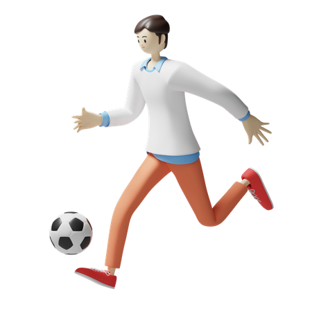 Jogador de futebol masculino jogando futebol  3D Icon