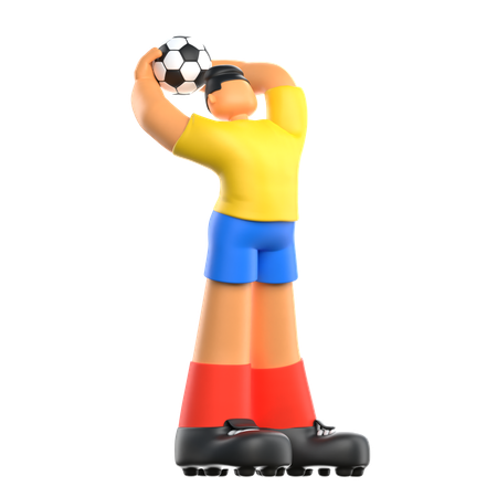 Bola trow de jogador de futebol  3D Illustration