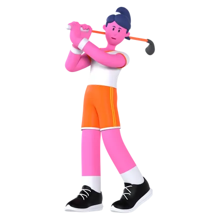 Jogador de golf  3D Illustration