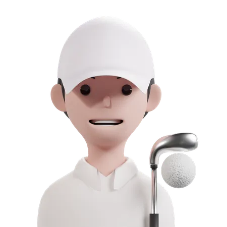 Jogador de golfe masculino  3D Icon