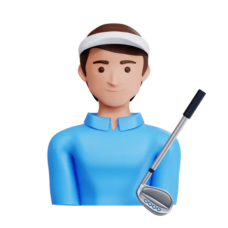 Jogador de golfe masculino  3D Icon