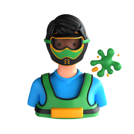 Jogador de paintball masculino  3D Icon