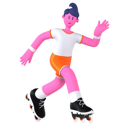 Jogador de patins  3D Illustration