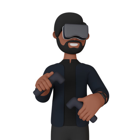 Jogador de realidade virtual  3D Illustration
