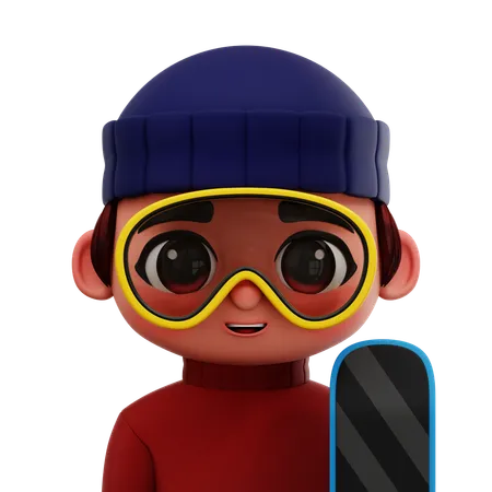 Jogador de snowboard  3D Icon